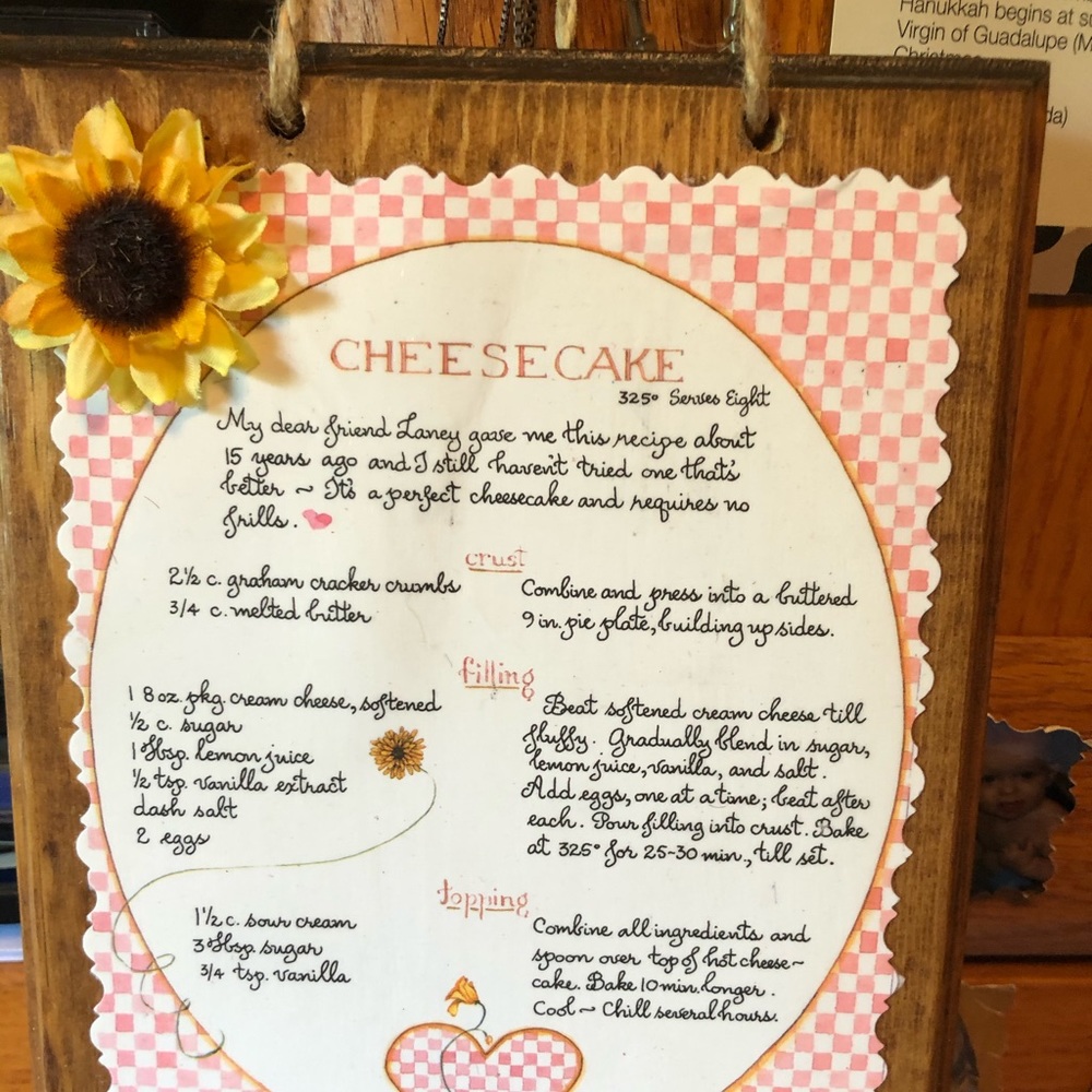 Wood Plaque Kitchen Wall Art “Cheesecake “